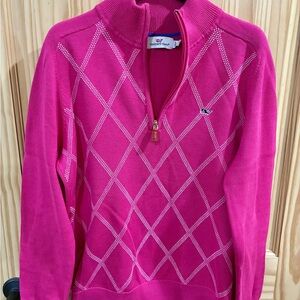 Vineyard Vines Fuchsia Quarter-Zip Sweater